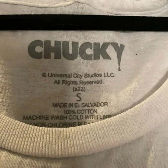 NWT OFFICIALLY LICENSED Chucky VHS Retro Child’s Play Graphic Tee T-Shirt Top - Picture 3 of 4